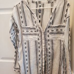 Button down Aztec design